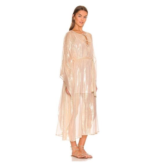 Free People Sundress Shilow Midi Dress in Ios Gold - Picture 5 of 9
